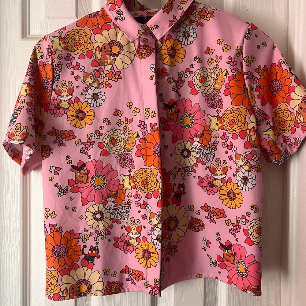 Blackmilk Vibrant Pink and Orange Floral Top